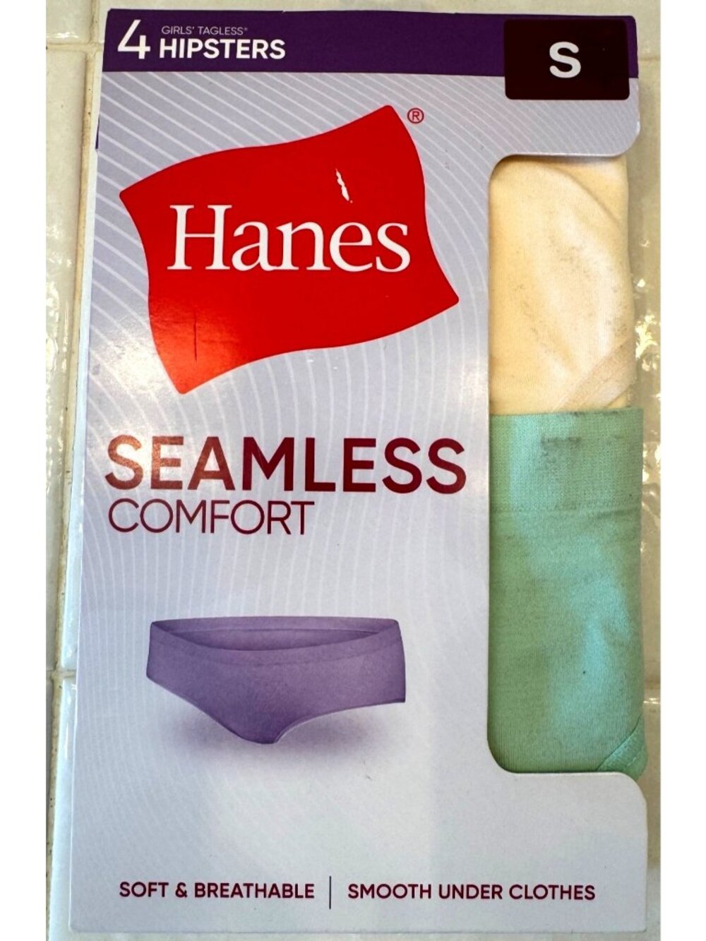Hanes 4 Hipster Girls Size 6 Small Tagless Underwear NWB